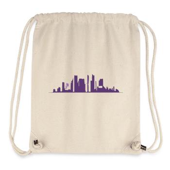 Urban silhouette in purple gradation - Stanley/Stella Recycled Gym Bag - natural - Front