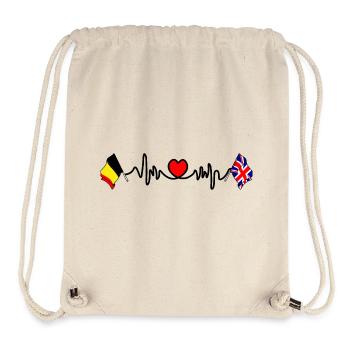 Cardio-Herz Flagge von Belgien, Flagge England - Stanley/Stella recycelter Gym Bag - Naturweiß - Vorne