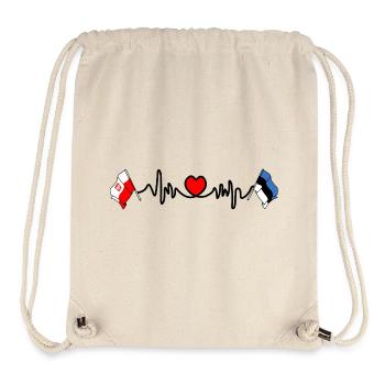 Cardio-Herz Flagge Polen, Estland - Stanley/Stella recycelter Gym Bag - Naturweiß - Vorne