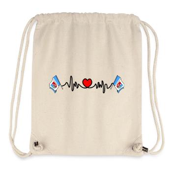 Fréquence cardiaque cardio Subcarpatie - Sac à cordon recyclé Stanley/Stella - blanc naturel - Devant