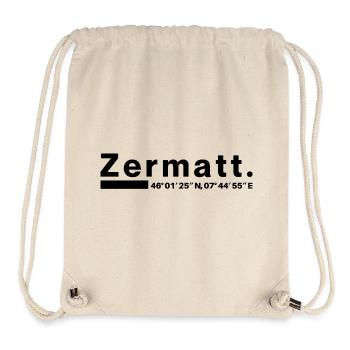 Zermatt coordinates Valais Switzerland - Stanley/Stella Recycled Gym Bag - natural - Front
