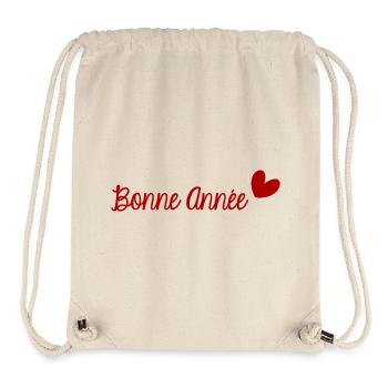 BONNE ANNEE. SAINT SYLVESTRE. NOUVELLE ANNÉE - Sac à cordon recyclé Stanley/Stella - blanc naturel - Devant