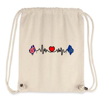 West Sussex flag + heartbeat & British flag - Stanley/Stella Recycled Gym Bag - natural - Front