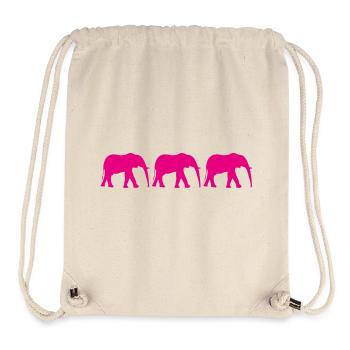 Rosa Elefanten in einem sich wiederholenden Muster - Stanley/Stella recycelter Gym Bag - Naturweiß - Vorne