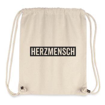 Herzmensch - Mensch mit viel Herz - Stanley/Stella recycelter Gym Bag - Naturweiß - Vorne