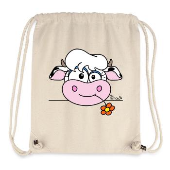 Vache Fleur - Sac à cordon recyclé Stanley/Stella - blanc naturel - Devant
