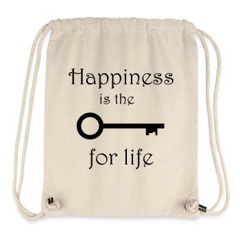Happiness - Stanley/Stella recycelter Gym Bag - Naturweiß - Vorne