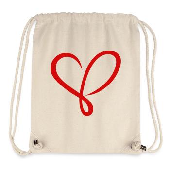 Heart love valentine's day pair of flourishes red - Stanley/Stella Recycled Gym Bag - natural - Front
