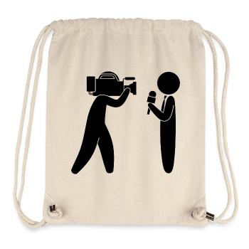 Reporter spricht vor Kamera - Stanley/Stella recycelter Gym Bag - Naturweiß - Vorne