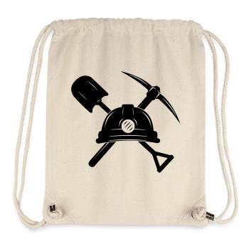 Bergleute Logo Helmschaufel und Spitzhacke - Stanley/Stella recycelter Gym Bag - Naturweiß - Vorne