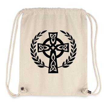 Keltisches Kreuz im Lorbeerkranz - Stanley/Stella recycelter Gym Bag - Naturweiß - Vorne