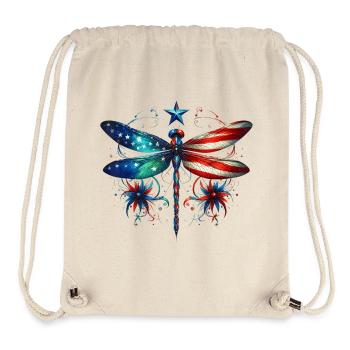 Patriotic Dragonfly Wings Artwork - Stanley/Stella Recycled Gym Bag - natural - Front
