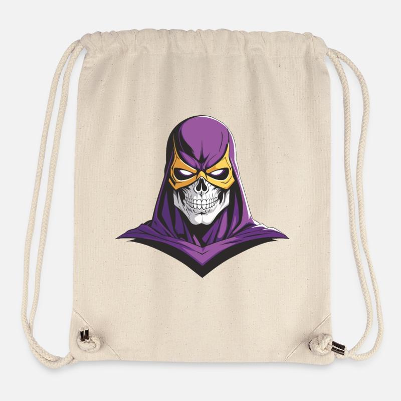 Der muskulöse Totenkopf Superheld Lila - Stanley/Stella recycelter Gym Bag - Naturweiß