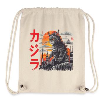 Japanese Monster Cat Kitty - Stanley/Stella Recycled Gym Bag - natural - Front