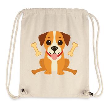 Happy Dog Cartoon Motif - Stanley/Stella Recycled Gym Bag - natural - Front