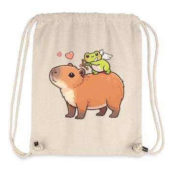 Capybara & Amor-Frosch – Süßes Valentinsmotiv - Stanley/Stella recycelter Gym Bag - Naturweiß - Vorne