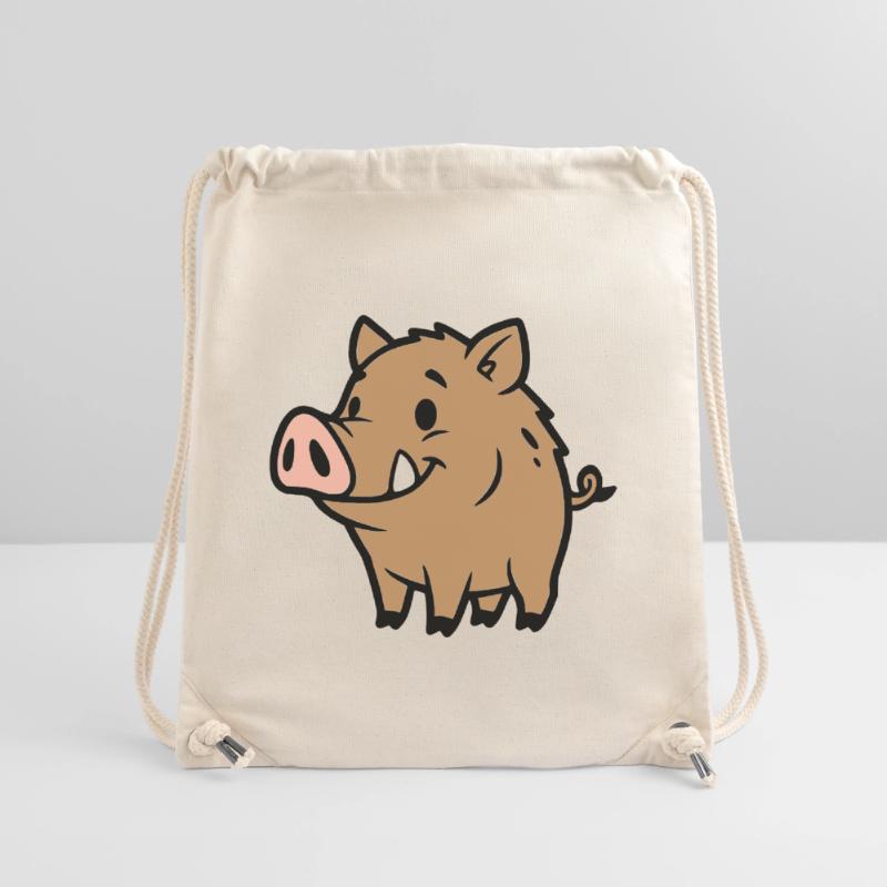 Süßes Wildschwein Comic Glücksbringer Stanley/Stella recycelter Gym Bag