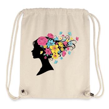 Blumenbouquet Blumenkunst Blüten Farbexplosion - Stanley/Stella recycelter Gym Bag - Naturweiß - Vorne
