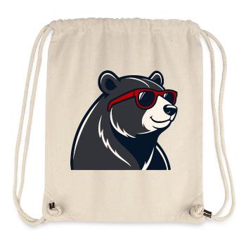 Bear Red Glasses Cartoon - Stanley/Stella Recycled Gym Bag - natural - Front