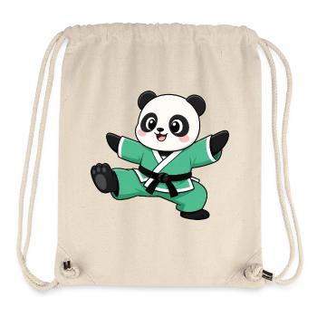 Panda Karate Tritt Kampfsport Kampfkunst - Stanley/Stella recycelter Gym Bag - Naturweiß - Vorne