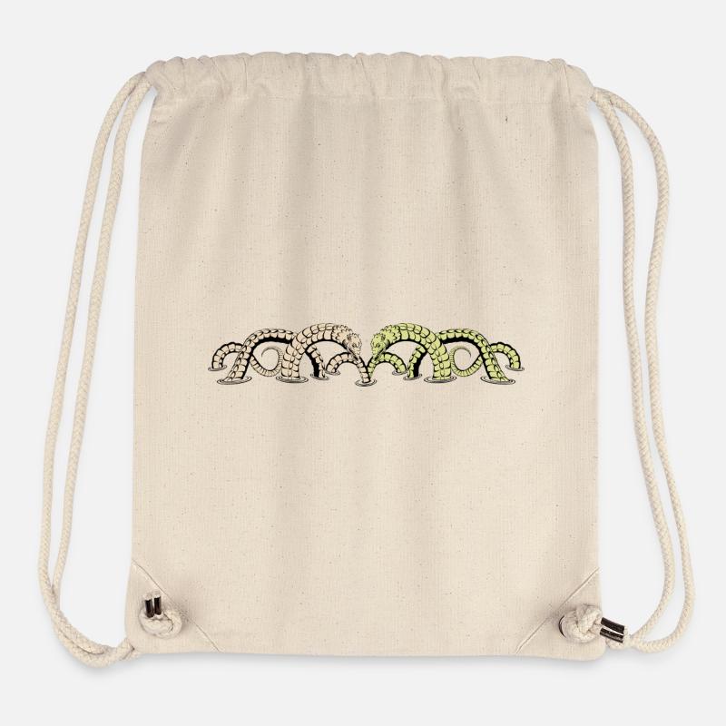 Seeschlangen: Mittelalterliches Bestiarium - Stanley/Stella recycelter Gym Bag - Naturweiß
