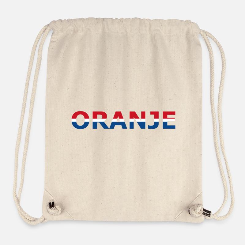 Orange en rouge, blanc, bleu - Sac à cordon recyclé Stanley/Stella - blanc naturel