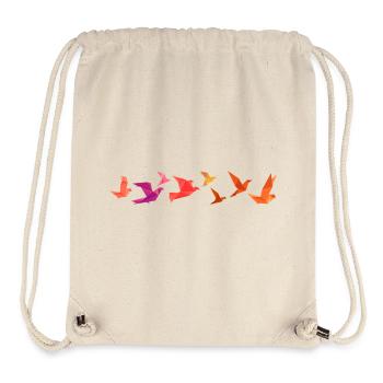 Origami Bird Migration (red) - Stanley/Stella Recycled Gym Bag - natural - Front