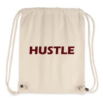 Conception typographique audacieuse Hustle - Sac à cordon recyclé Stanley/Stella - blanc naturel - Devant