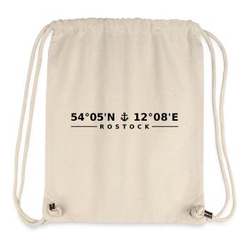 Rostock Koordinaten - Stanley/Stella recycelter Gym Bag - Naturweiß - Vorne