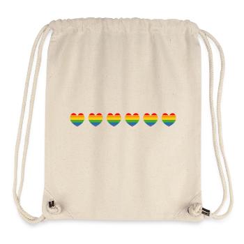 LGBTQ Rainbow Hearts LGBT lgbtqi queer - Stanley/Stella Recycled Gym Bag - natural - Front