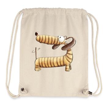 Fou chien de toit I chien ami teckel cadeau - Sac à cordon recyclé Stanley/Stella - blanc naturel - Devant