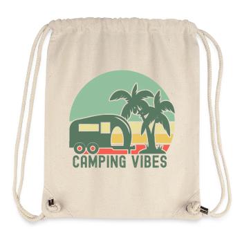 Retro Camping Vibes Illustration - Stanley/Stella Recycled Gym Bag - natural - Front