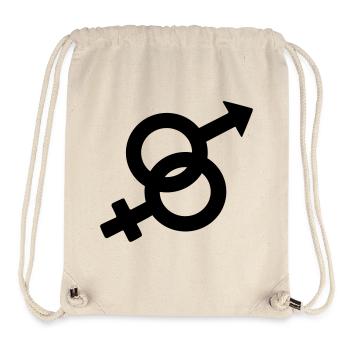 Logo hétéro - Sac à cordon recyclé Stanley/Stella - blanc naturel - Devant
