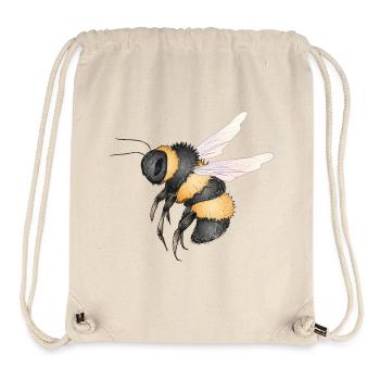 dessin détaillé d’un bourdon volant - Sac à cordon recyclé Stanley/Stella - blanc naturel - Devant