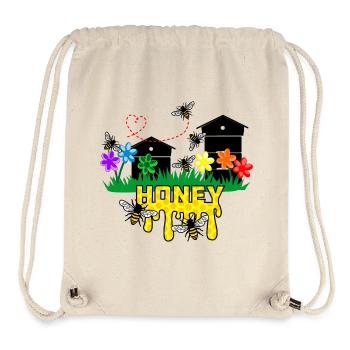 Honey greenhouses or hives with bees - Stanley/Stella Recycled Gym Bag - natural - Front