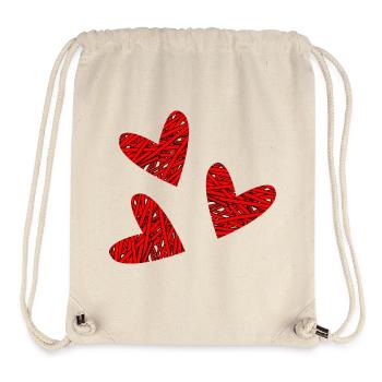 HERZ. HERZ. HEILIGER VALENTINSTAG. LIEBE. LIEBE. WEIHNACHTEN - Stanley/Stella recycelter Gym Bag - Naturweiß - Vorne