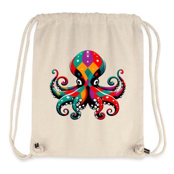 Harlekin Oktopus - Stanley/Stella recycelter Gym Bag - Naturweiß - Vorne