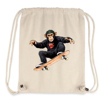 Monkey Skateboard - Stanley/Stella Recycled Gym Bag - natural - Front