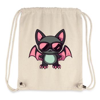 Chat vampire mignon avec des lunettes de soleil - Sac à cordon recyclé Stanley/Stella - blanc naturel - Devant