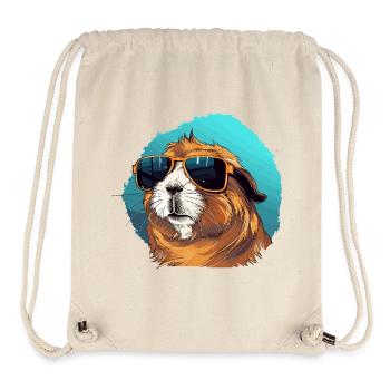 Casual guinea pig with sunglasses - Stanley/Stella Recycled Gym Bag - natural - Front