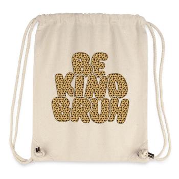 Be Kimbo Brown Leopard Texte - Sac à cordon recyclé Stanley/Stella - blanc naturel - Devant