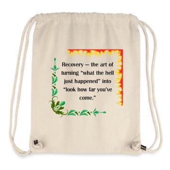 Récupération - Regardez jusqu’où vous êtes allé Citation - Sac à cordon recyclé Stanley/Stella - blanc naturel - Devant