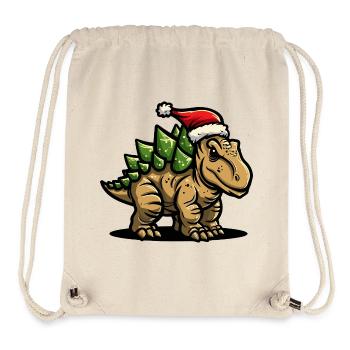 Dinosaure stégosaure Noël - Sac à cordon recyclé Stanley/Stella - blanc naturel - Devant