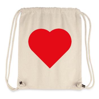Coeur Rouge Minimaliste - Sac à cordon recyclé Stanley/Stella - blanc naturel - Devant