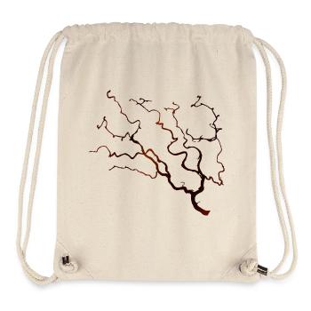 Korkenzieher-Haselzweig in warmem Braunton - Stanley/Stella recycelter Gym Bag - Naturweiß - Vorne