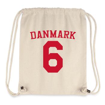 Danemark 6 – Conception du texte rouge - Sac à cordon recyclé Stanley/Stella - blanc naturel - Devant