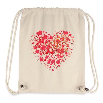 Herzmosaik winziger Liebesherzen - Stanley/Stella recycelter Gym Bag - Naturweiß - Vorne