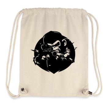 Monkey with Rifle - Stanley/Stella Recycled Gym Bag - natural - Front