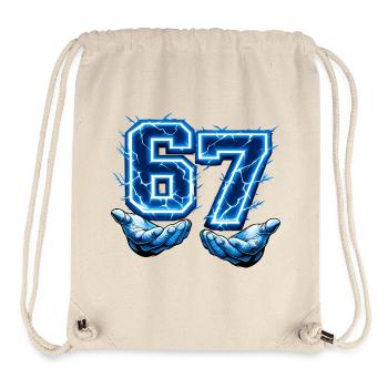 67 Six Seven Meme Gen Alpha Funny - Stanley/Stella Recycled Gym Bag - natural - Front