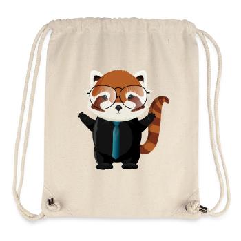 roter Panda Bär mit Nerd Brille und Krawatte - Stanley/Stella recycelter Gym Bag - Naturweiß - Vorne